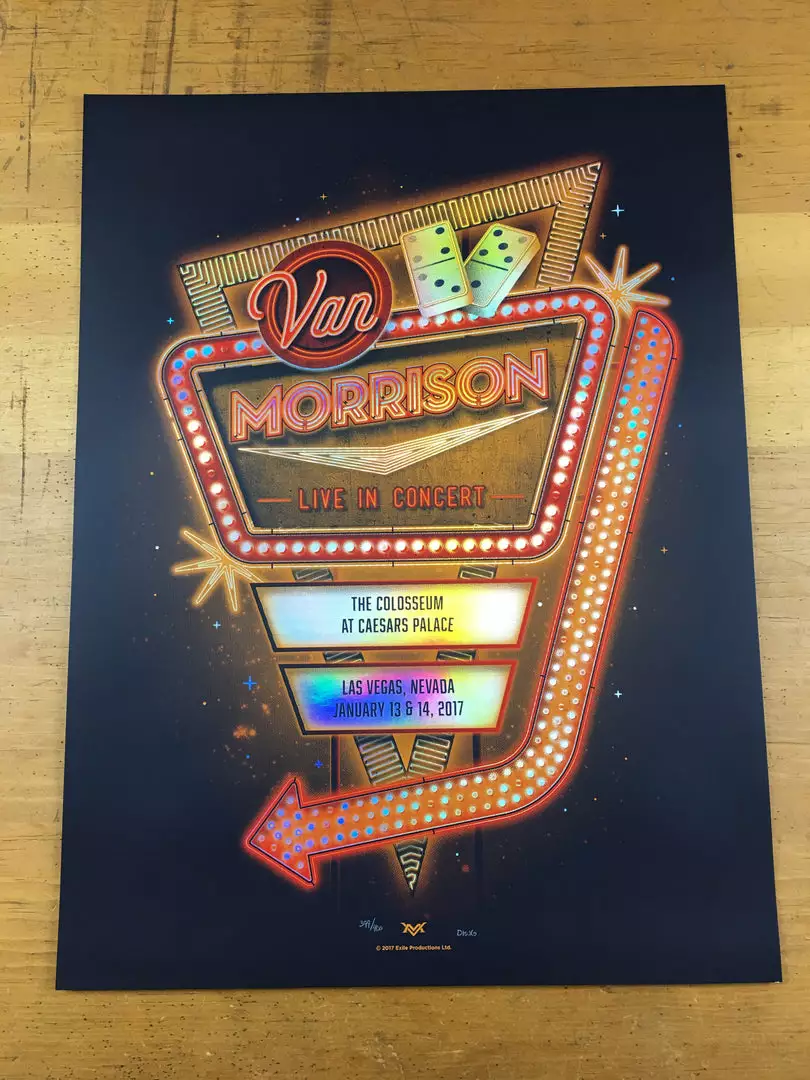 Van Morrison - 2017 DKNG Poster Los Vegas NV Caesar's Palace FOIL Foil Posters 5 Van Morrison - 2017 DKNG Poster Los Vegas NV Caesar's Palace FOIL Foil Posters