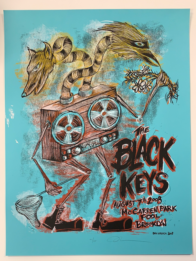 The Black Keys - 2008 Dan Grzeca Poster Brooklyn, NY McCarren Park 471/475 Gig Posters 4 The Black Keys - 2008 Dan Grzeca Poster Brooklyn, NY McCarren Park 471/475 Gig Posters