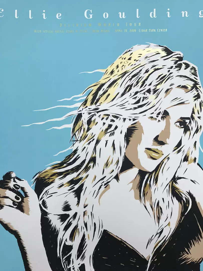 Gig Posters Ellie Goulding - 2016 Billy Perkins Poster Cedar Park Center 3 Gig Posters Ellie Goulding - 2016 Billy Perkins Poster Cedar Park Center