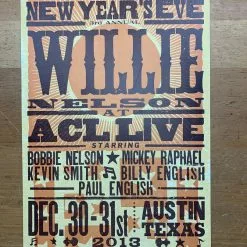Willie Nelson - 2013 Hatch Show Print NYE Poster ACL Live Gig Posters
