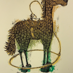 Tiny Cowboy - 2009 Dan Grzeca Poster Art Print Green/Gold 21/200 Art Prints