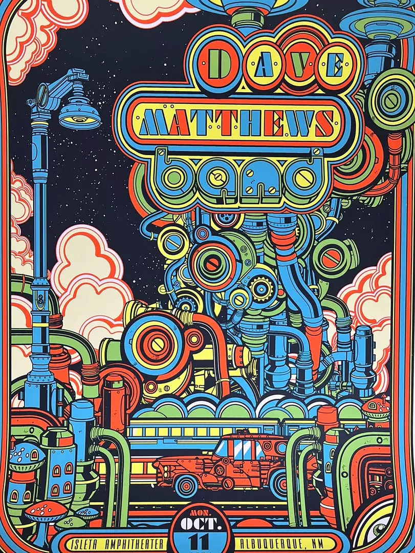 Dave Matthews Band - 2021 Jesse Philips Poster Albuquerque, NM 3 Dave Matthews Band - 2021 Jesse Philips Poster Albuquerque, NM