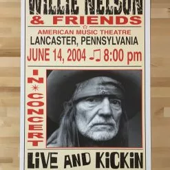 Willie Nelson - 2004 Franks Brothers 6/14 Poster Lancaster, PA