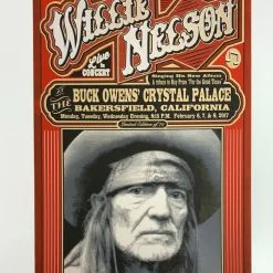 Willie Nelson - 2017 Mattole River Studios Poster Bakersfield, CA Gig Posters