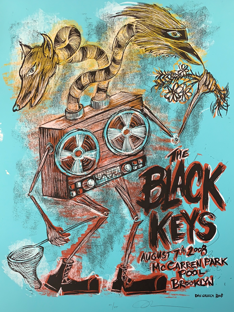 The Black Keys - 2008 Dan Grzeca Poster Brooklyn, NY McCarren Park 471/475 Gig Posters 3 The Black Keys - 2008 Dan Grzeca Poster Brooklyn, NY McCarren Park 471/475 Gig Posters