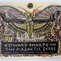 Edward Sharpe & The Magnetic Zeros - 2016 Dan Grzeca Poster Cambridge, MA