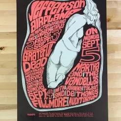 Grateful Dead Airplane - 1966 Wes Wilson Poster San Francisco, CA The Fillmore 3rd Gig Posters