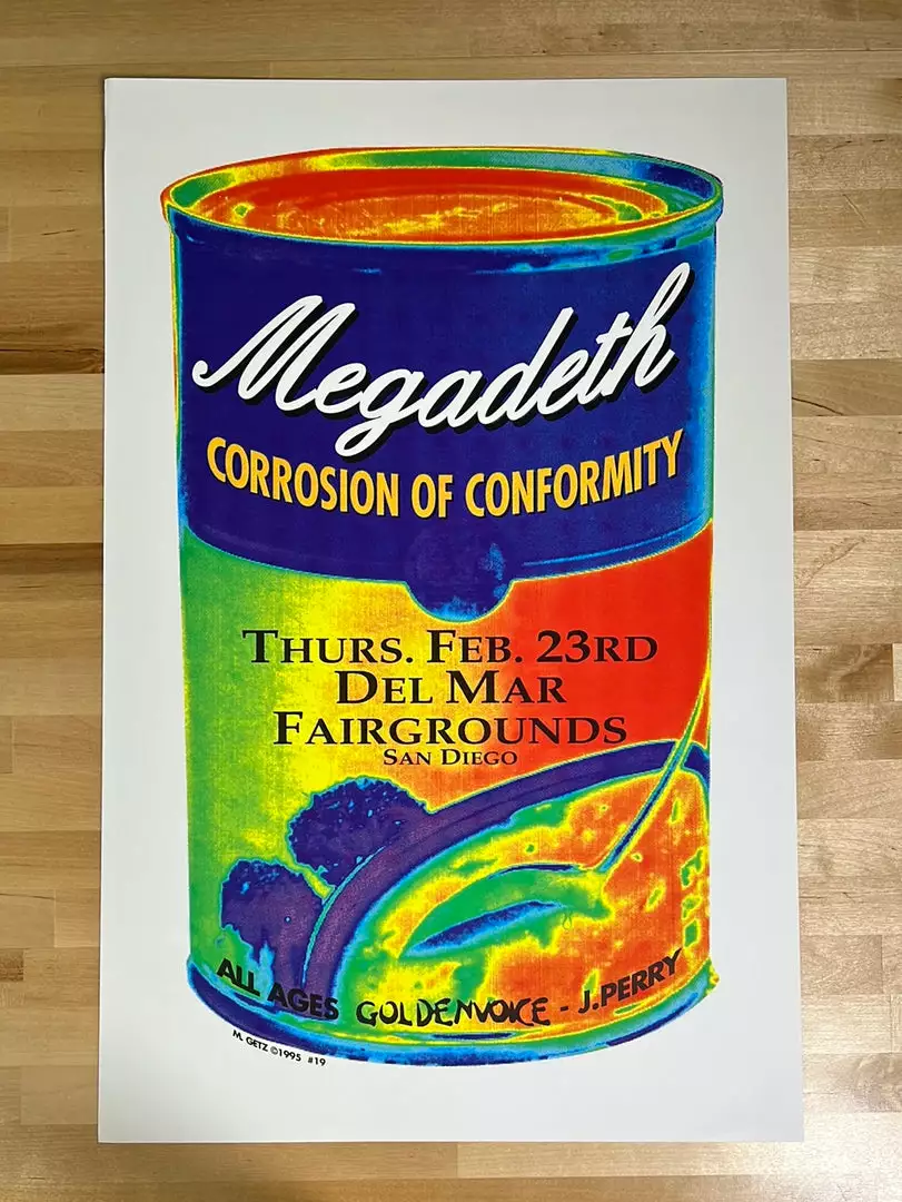 Megadeth - 1995 Matt Getz Poster San Diego, CA Del Mar Gig Posters 4 Megadeth - 1995 Matt Getz Poster San Diego, CA Del Mar Gig Posters