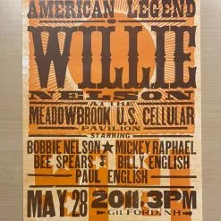 Willie Nelson - 2011 Hatch Show Print 5/28 Poster Gilford, New Hampshire