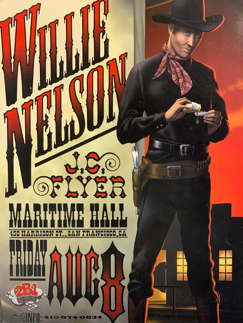 Gig Posters MHP 35 Willie Nelson - 1997 Jim Phillips Poster Maritime Hall San Fran 1st 3 Gig Posters MHP 35 Willie Nelson - 1997 Jim Phillips Poster Maritime Hall San Fran 1st