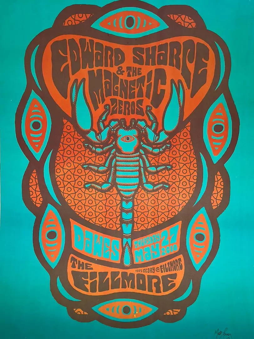 Gig Posters Edward Sharpe & The Magnetic Zeros - 2010 Matt Leunig Poster The Fillmore San Francisco, CA 3 Gig Posters Edward Sharpe & The Magnetic Zeros - 2010 Matt Leunig Poster The Fillmore San Francisco, CA