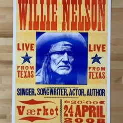 Willie Nelson - 2008 Hatch Show Print 4/24 Poster Randers, Denmark