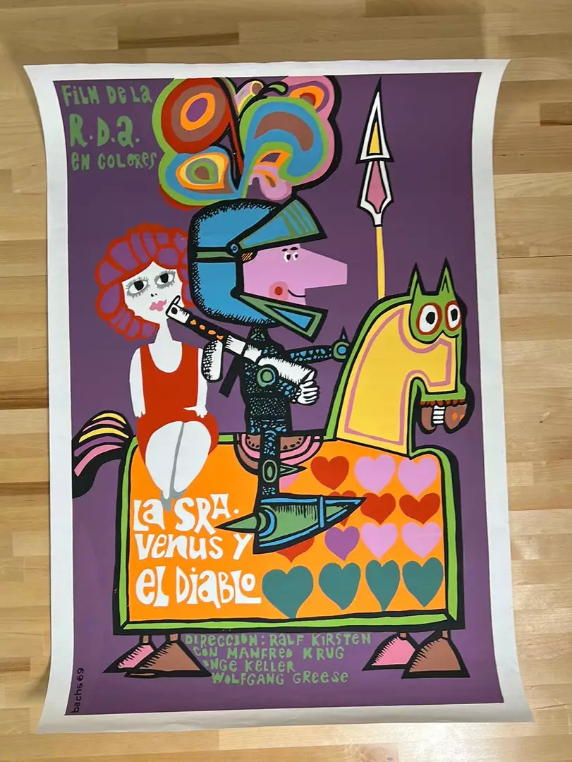 Eduardo Munoz Bachs La Sra Venus Y El Diablo - 1969 Cuban Movie Poster Original Vintage 4 Eduardo Munoz Bachs La Sra Venus Y El Diablo - 1969 Cuban Movie Poster Original Vintage