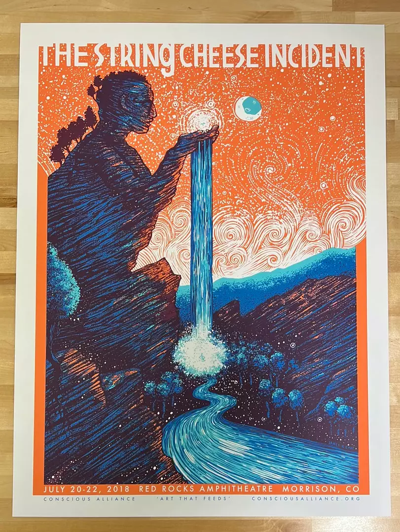 Colorado String Cheese Incident - 2018 James Eads Poster Red Rocks Morrison, CO 4 Colorado String Cheese Incident - 2018 James Eads Poster Red Rocks Morrison, CO