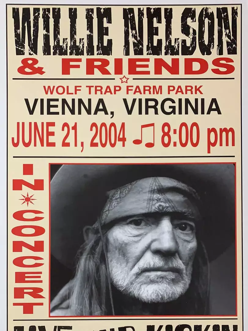 Gig Posters Willie Nelson - 2004 Franks Brothers 6/21 Poster Vienna, VA 3 Gig Posters Willie Nelson - 2004 Franks Brothers 6/21 Poster Vienna, VA