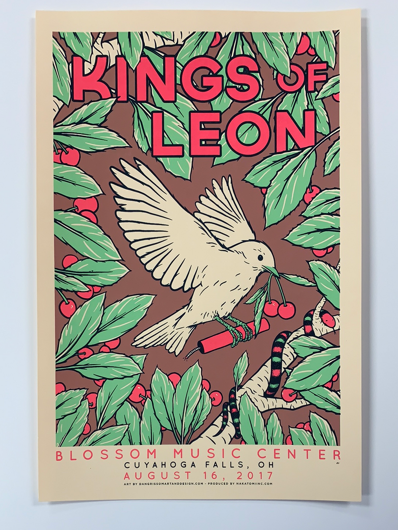 Kings Of Leon - 2017 Dan Grissom Poster Cuyahoga Falls, OH Blossom Music 4 Kings Of Leon - 2017 Dan Grissom Poster Cuyahoga Falls, OH Blossom Music