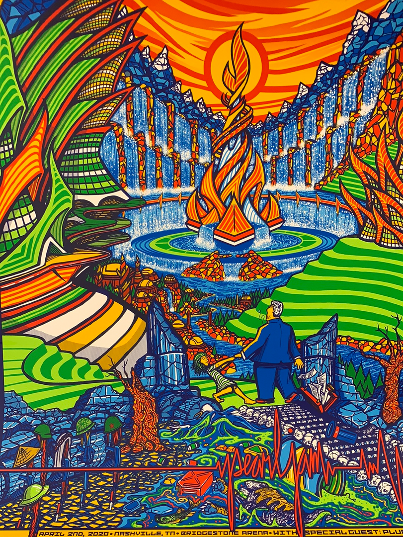 Gig Posters Pearl Jam - 2020 Brad Klausen Poster Nashville, TN 1st Ed Bridgestone Arena 3 Gig Posters Pearl Jam - 2020 Brad Klausen Poster Nashville, TN 1st Ed Bridgestone Arena