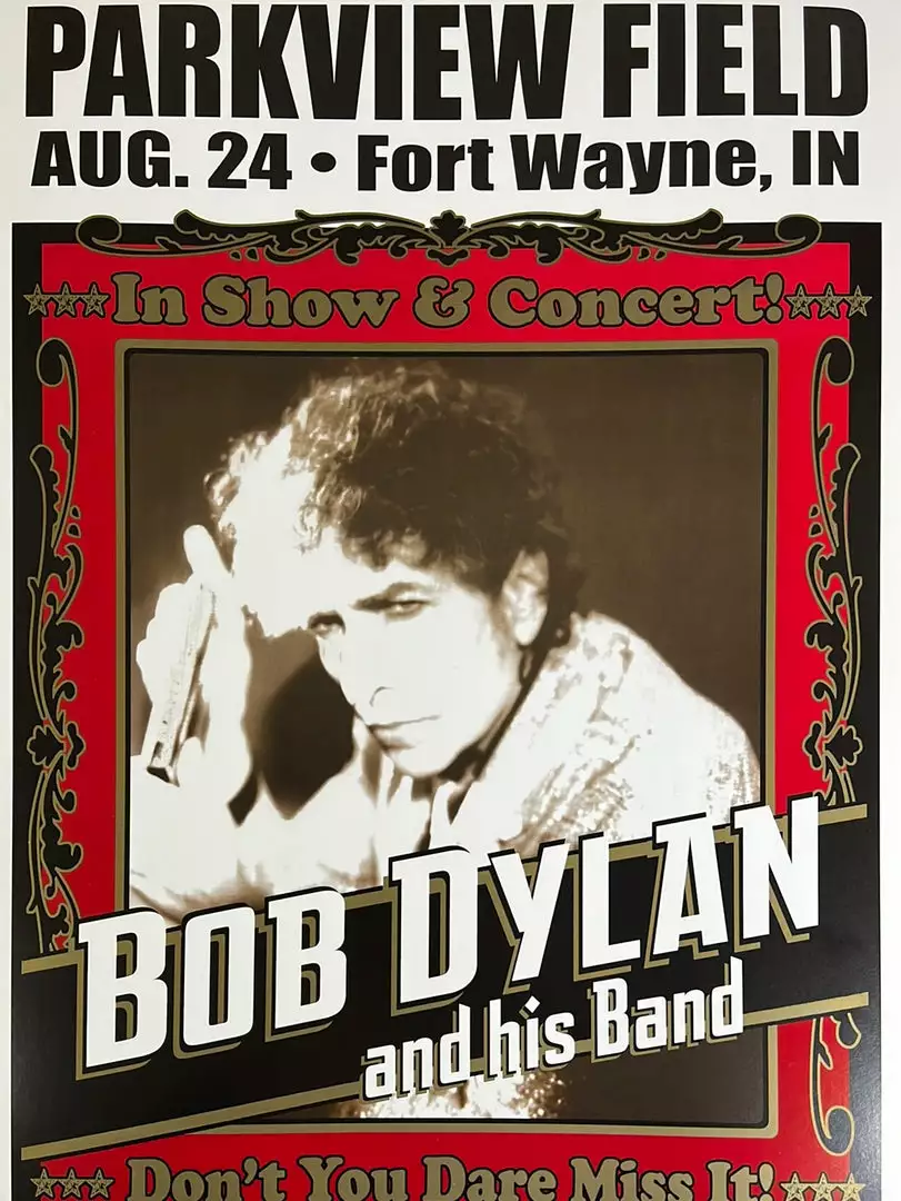 Gig Posters Bob Dylan - 2004 Geoff Gans Poster Fort Wayne, IN 3 Gig Posters Bob Dylan - 2004 Geoff Gans Poster Fort Wayne, IN