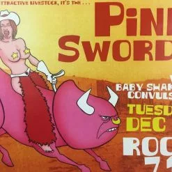Pink Swords - 2001 Rob Jones Poster Austin, TX Room 710 Gig Posters