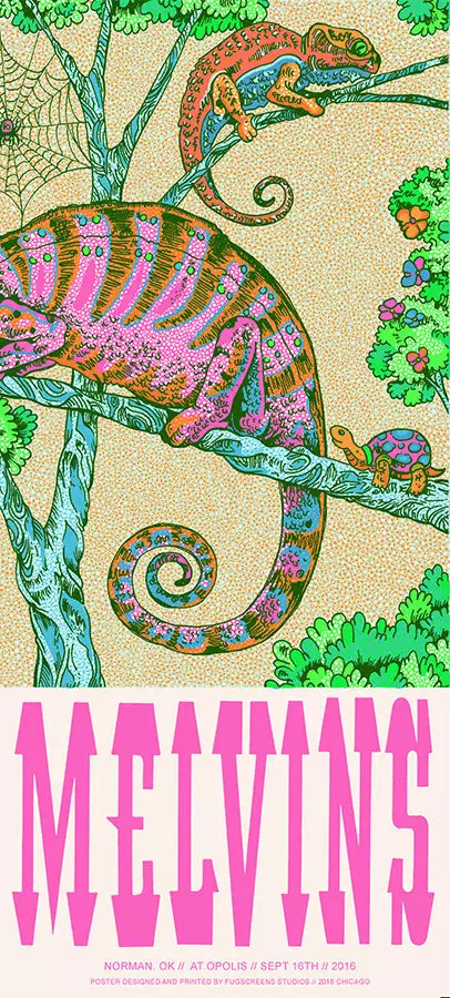 Melvins - 2016 Fugscreens Studios Poster 9/16 Tulsa Cain's 3 Melvins - 2016 Fugscreens Studios Poster 9/16 Tulsa Cain's