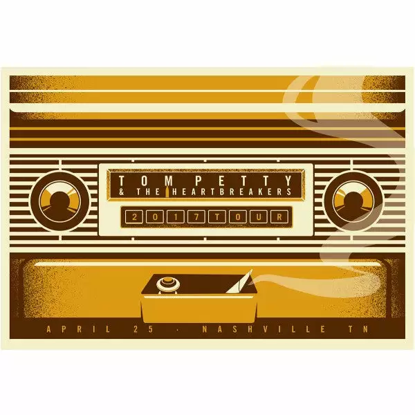 Gig Posters Tom Petty - 2017 Dan Stiles Poster Nashville, TN 40th Anniversary Tour 4/25 3 Gig Posters Tom Petty - 2017 Dan Stiles Poster Nashville, TN 40th Anniversary Tour 4/25