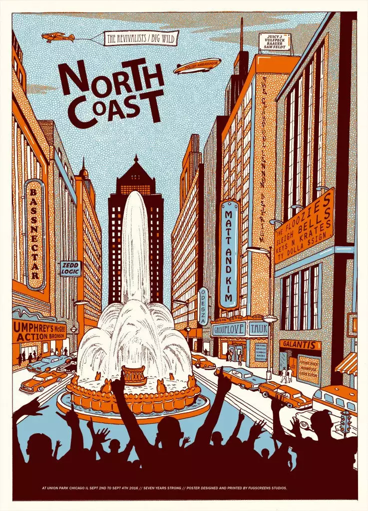 North Coast - 2016 Fugscreens Studios Poster Chicago The Revivalists Chicago, IL 3 North Coast - 2016 Fugscreens Studios Poster Chicago The Revivalists Chicago, IL