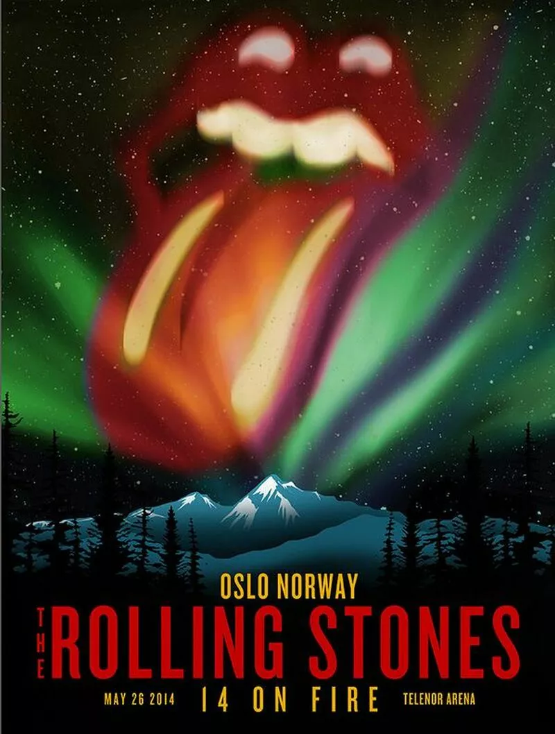 Sold Out Posters Rolling Stones - 2014 Official Poster Oslo Norway #2 Gig Posters 3 Sold Out Posters Rolling Stones - 2014 Official Poster Oslo Norway #2 Gig Posters