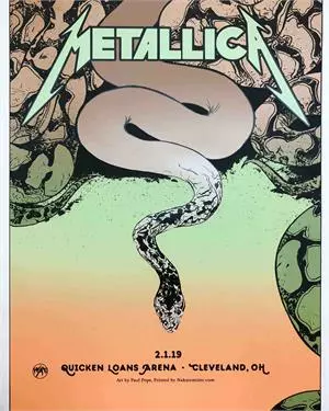 Gig Posters Metallica - 2019 Paul Pope Poster Cleveland, OH Quicken Loans 3 Gig Posters Metallica - 2019 Paul Pope Poster Cleveland, OH Quicken Loans