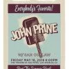 John Prine - 2018 Bob Delevante Poster Los Angeles, CA Ace Hotel Theatre Gig Posters