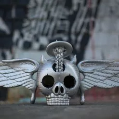 Skully - 2016 David Welker SILVER Statue Vinyl Sculpture Art Prints