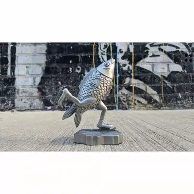 Gig Posters Skating Fish - 2019 Jim Pollock Phish Pewter Statue SILVER 3 Gig Posters Skating Fish - 2019 Jim Pollock Phish Pewter Statue SILVER