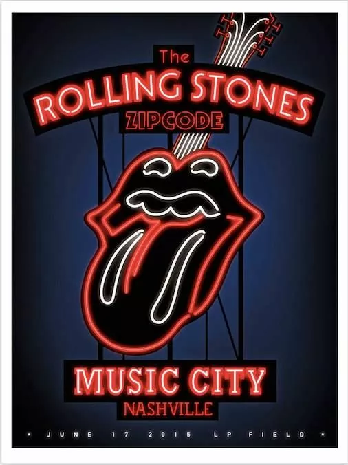 Sold Out Posters Rolling Stones - 2015 Poster Nashville, TN LP Field Zip Code Tour Gig Posters 3 Sold Out Posters Rolling Stones - 2015 Poster Nashville, TN LP Field Zip Code Tour Gig Posters