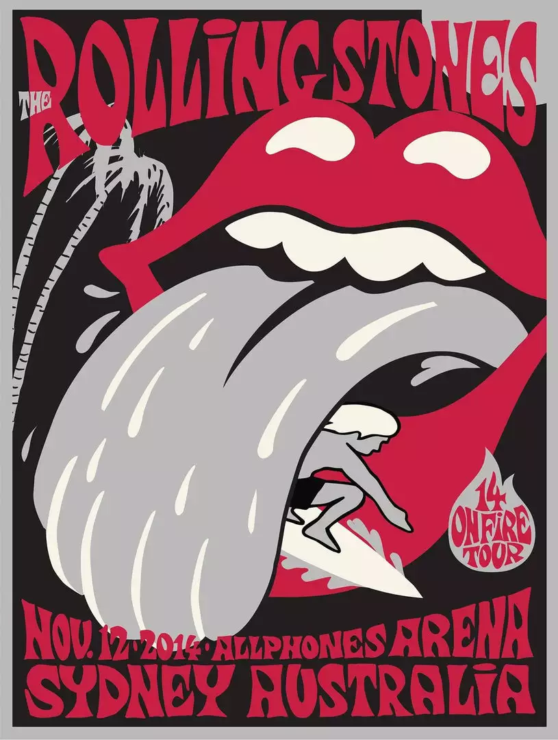 Sold Out Posters Gig Posters Rolling Stones - 2014 Official Poster Sydney, Australia Allphones Arena #2 3 Sold Out Posters Gig Posters Rolling Stones - 2014 Official Poster Sydney, Australia Allphones Arena #2