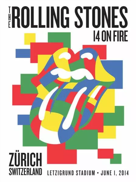 Sold Out Posters Gig Posters Rolling Stones - 2014 Official Poster Zurich, Switzerland #2 3 Sold Out Posters Gig Posters Rolling Stones - 2014 Official Poster Zurich, Switzerland #2